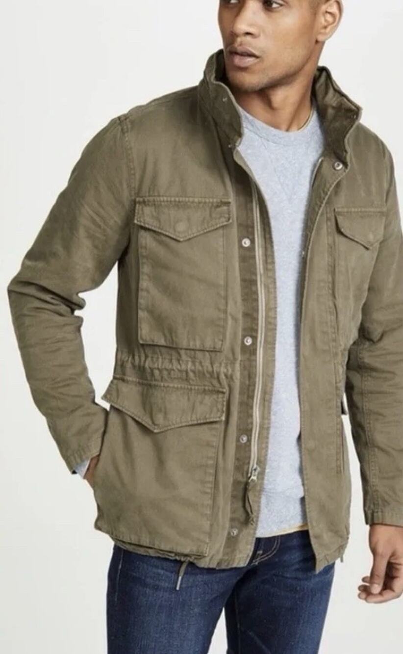 Madewell Jacket Men Y2K Green Military Utility Zip Pockets Army Sz M A009523 - Picture 1 of 12